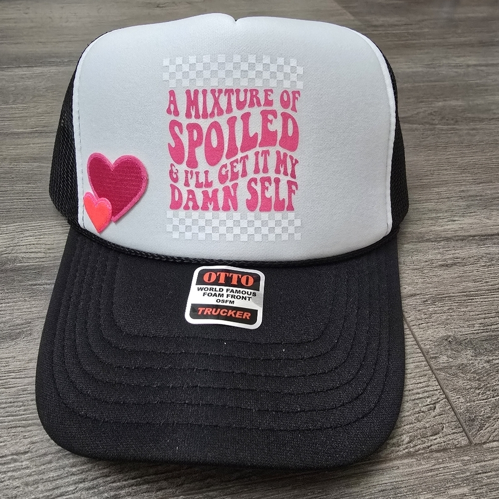 A Mixture Of Spoiled & I'll Get It My Damn Self Womens Snapback Trucker Hat NWOT